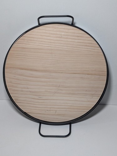 Round wood serving tray - round,