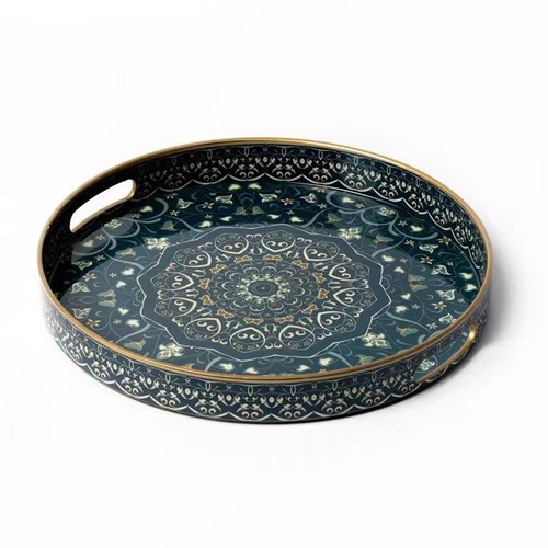Round serving tray with - round,