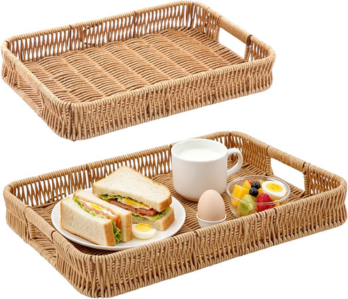 Woven serving tray 2pk - serving,