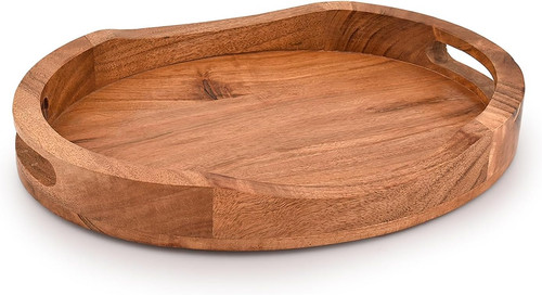 Tray acacia wood oval large - oval,