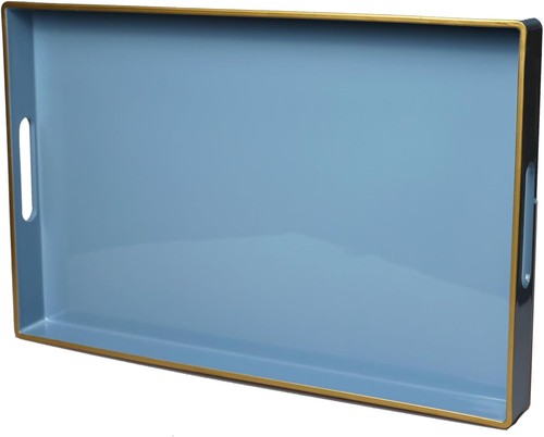 Blue decorative serving tray - blue,